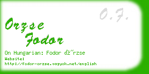 orzse fodor business card